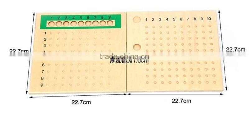 Wooden math toy montessori Multiplication Bead Board
