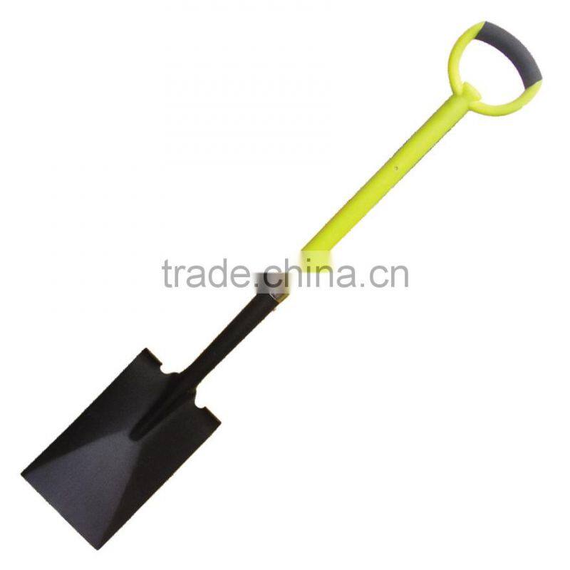 Anti-Slip Grip gareden steel shovel/spade with firberglass handle