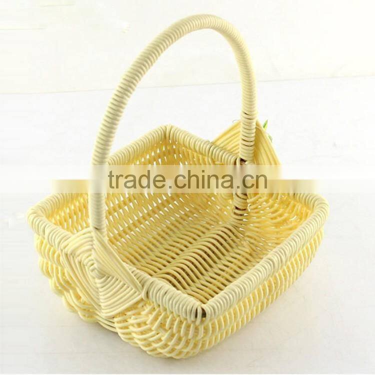 Wholesale fruit packing basket small plastic wicker baskets with handles