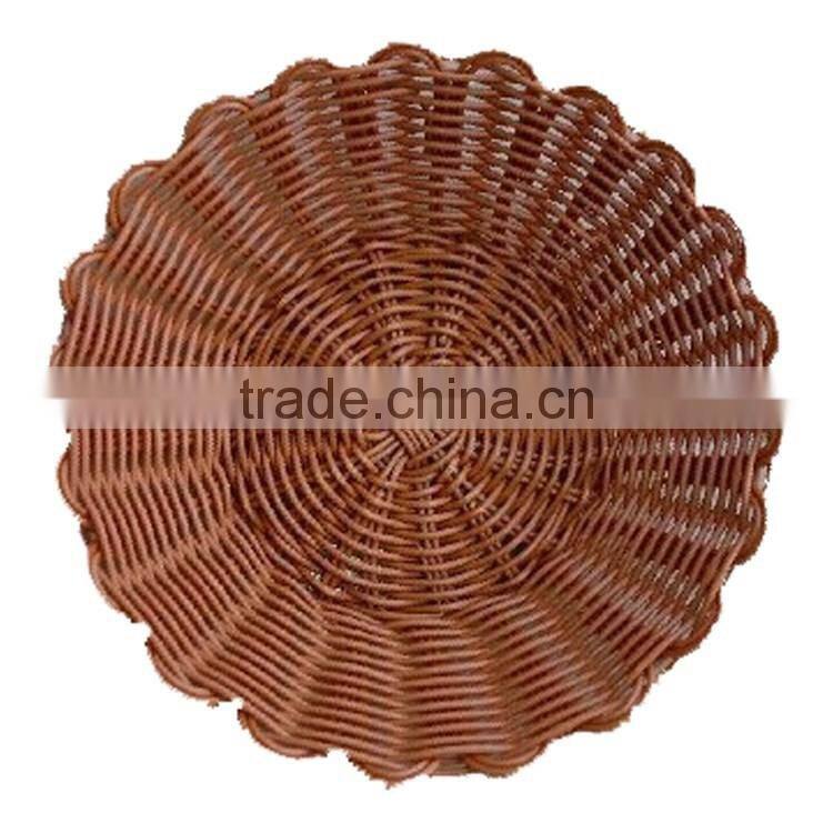 S&D Colorful Design Fish Spiral Cut Carved poly rattan Carved Folding Fruit Soft bamboo Bread Basket
