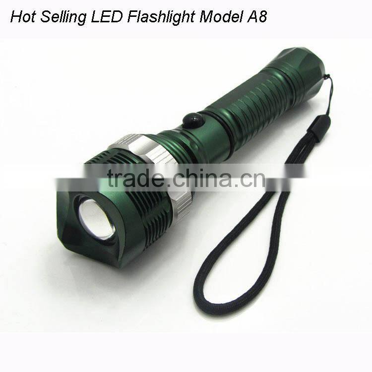 High quality Led zoom flashlight rechargeable aluminium led torch