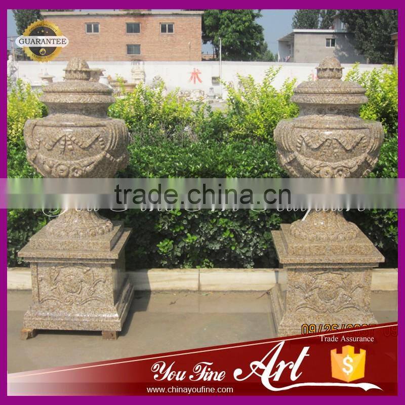 yellow granite flower pot for garden