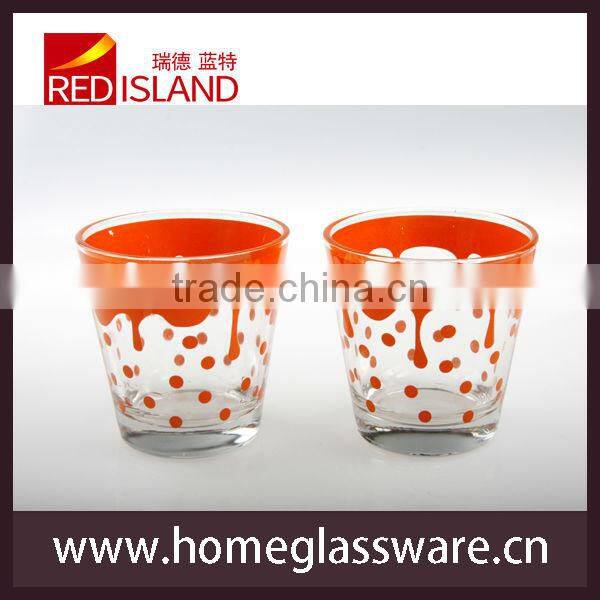 glass manufantory supply drinking glass cup with decal