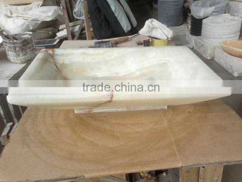 deep bathroom sinks;onyx sink;fancy bathroom sinks