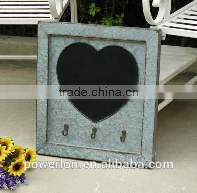 Practical home decoration Rusty metal Wall hook with blackboard