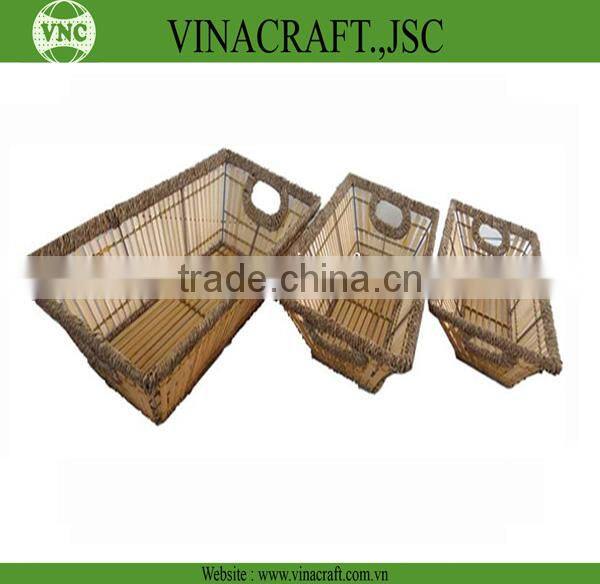 Bamboo laundry basket with handles for hot sales