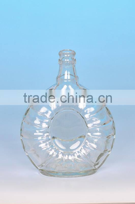 500ml custom clear glass whisky bottle