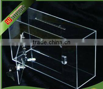 2015 simple design acrylic donation box acrylic custom design donation box PMMA material donation box