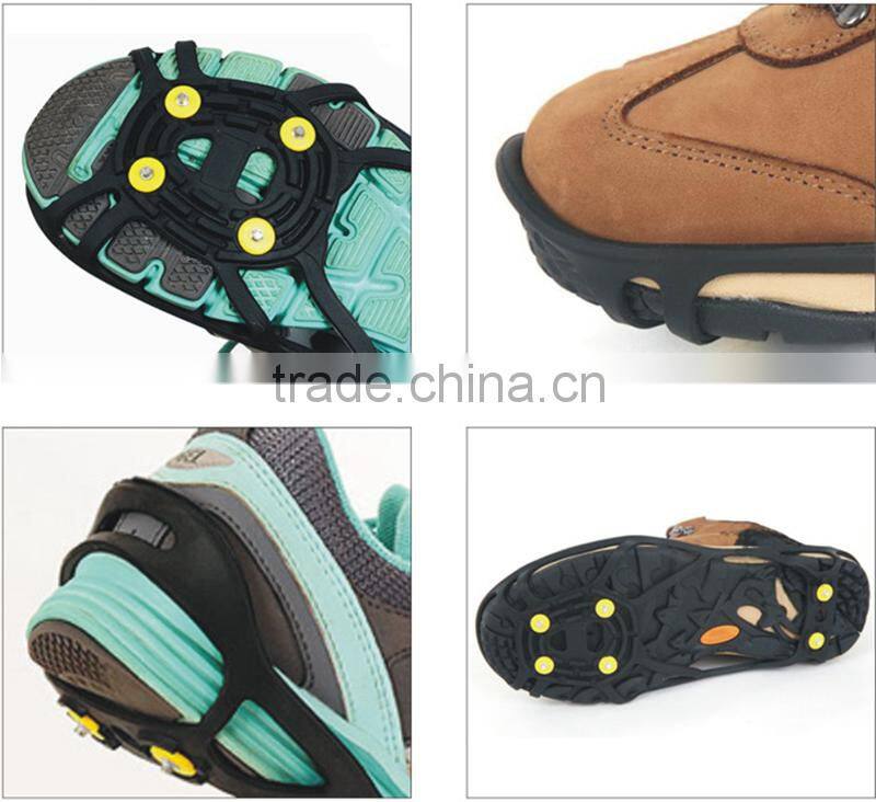 2016 New design 6 teeth non-slip silicone crampons for snow and rain weather