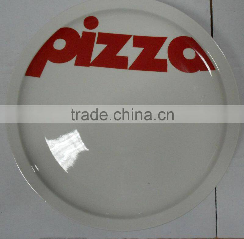 10"Porcelain Pizza Plate with Customized Designs, Round Ceramic Pizza plate