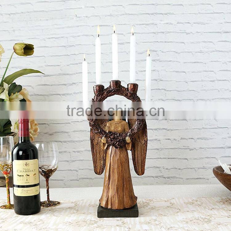 Custom 2017 christmas gift red skirt fairy candle holder