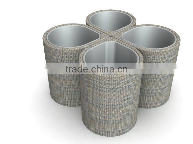 garden rattan dust bin or wicker patio garbage can
