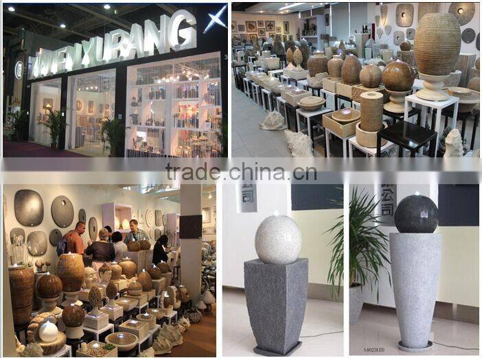 Garden outdoor water feature with LED light fiberglass fountain