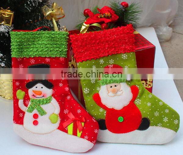 Hot best selling new products alibaba china fabric bulk handmade diy custom felt green wholesale satin christmas stockings