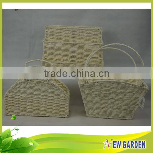 Factory Prices Brightly Round/Square/Retangle White Nylon Rope Basket