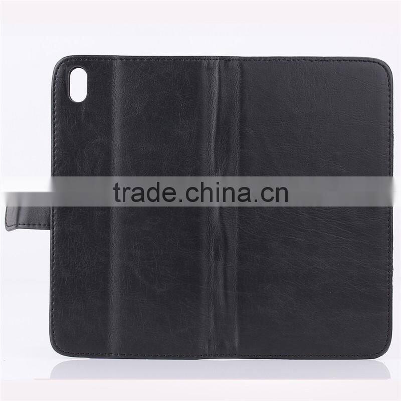 High quality crazy-horse PU card bumper/pocket cell phone case for HTC