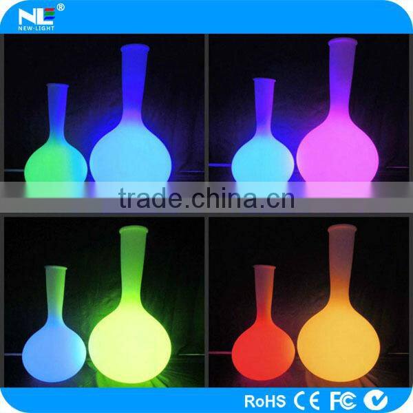 Indoor and outdoor plastic LED glowing decorative flower vase light