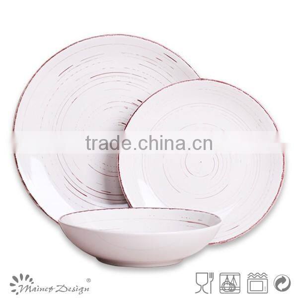 Retro antique finished stoneware dinner set 18pcs