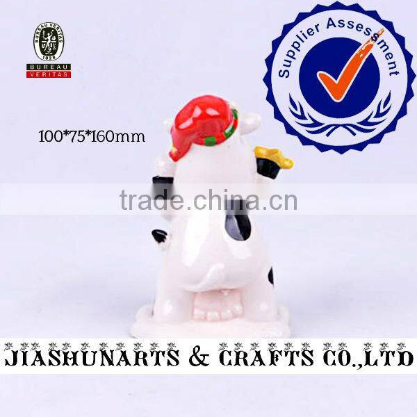 Cute Christmas Cow Ceramic Table Decorative Animals