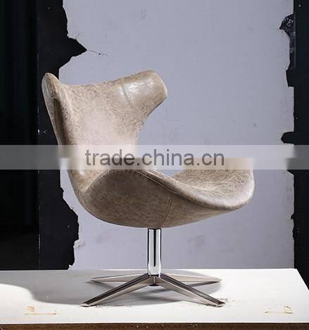 YYF2 lofty high quality Italian vintage leather antique adjustable dining swan chair