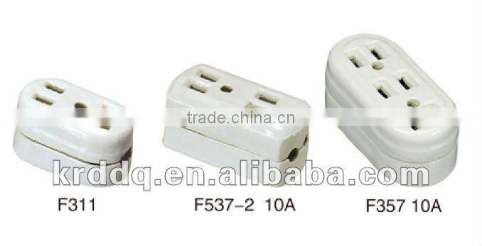 ceramic 3 way socket outlet F357