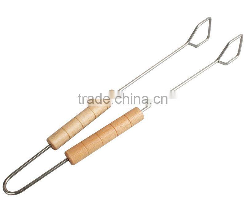 Wooden handle bbq tool set