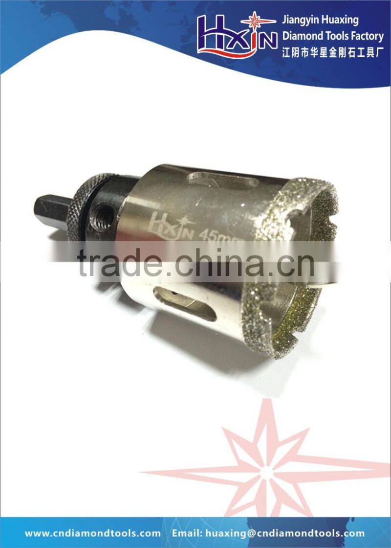 Electroplated diamond core drill for glass / Diamond concrete core drills /Electroplated diamond portable hole saw for drilling/