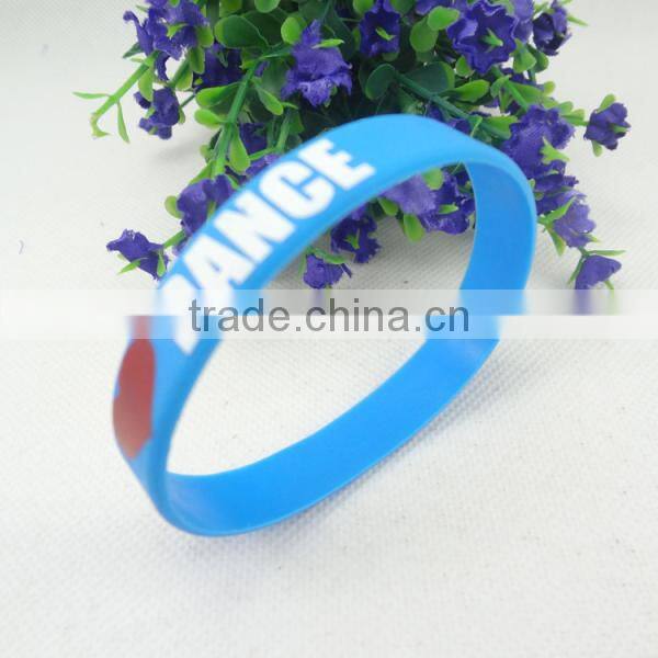 glowing in dark adult size silicone wristbands