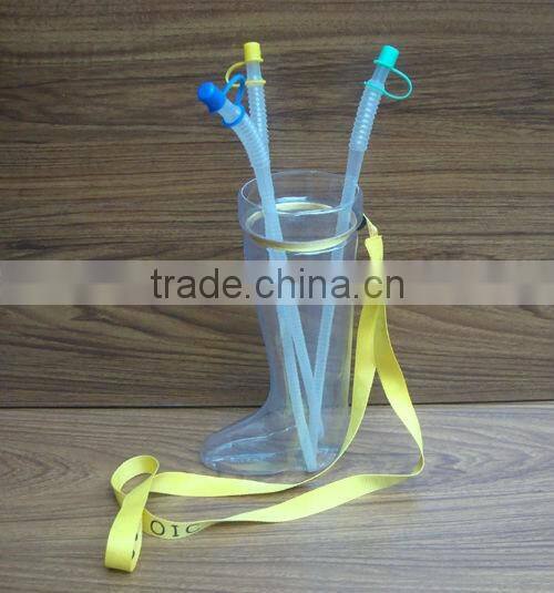 Plastic Yard Glass With Lanyard Cutom LOGO Printing