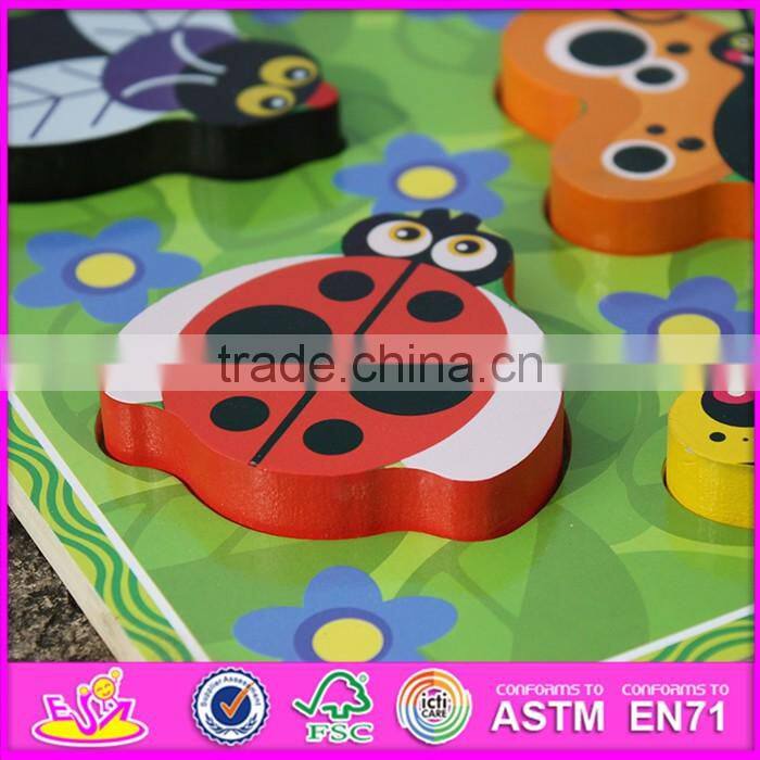 2016 new design educational insects toy wooden learning shapes for kids W14D019