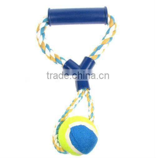 Interactive Dog Toy Tugger & Chew Tennis Ball Rope, Red