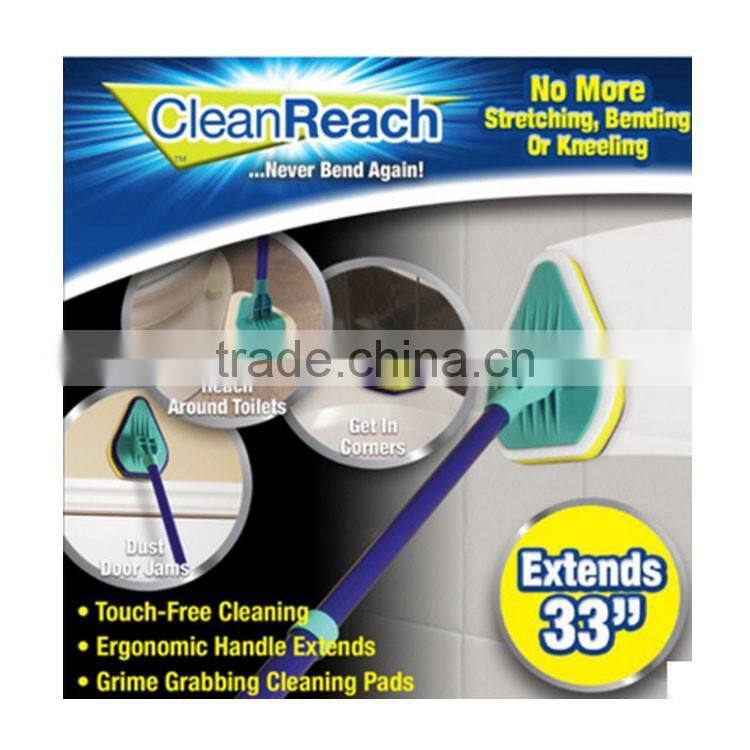 2017 hot sale amazon 3 in 1 angled pad shape mop sponge cleaning brush clean reach
