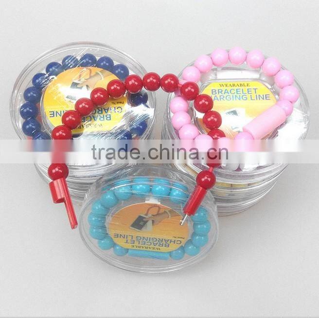 USB Beads Shape Bracelet Charging Data Transfer Line For Phone