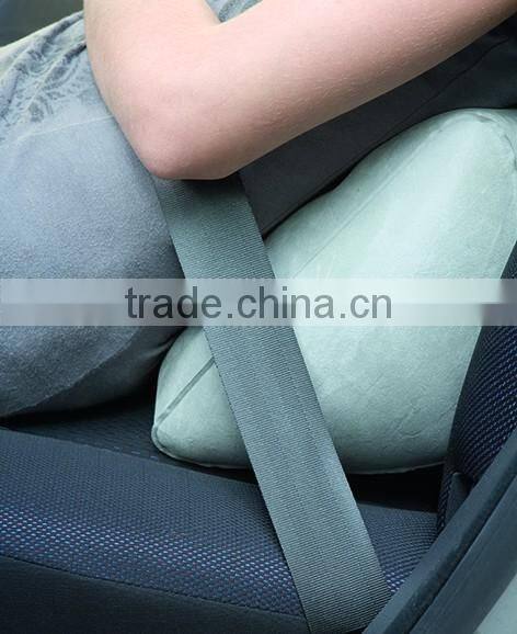 Cheap Price Convenient Quality Flocking Inflatable Cushion , Airplane Car Travel Cushion