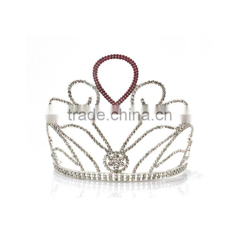 Rhinestone Silver Fashion Tall Pageant Crown Tiara Crown For Women princess