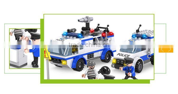 Hot sale city creative plastic building police set toy connecting blocks