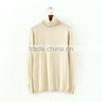 woolen sweater designs for ladies,choker high collar sweater or women with cotton , colorful knitted sweater