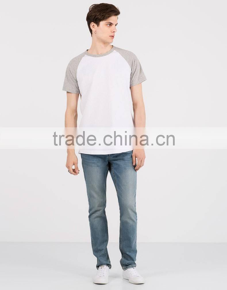 100% Cotton t-Shirt blank t shirts slim fit plain men tee black t-shirt