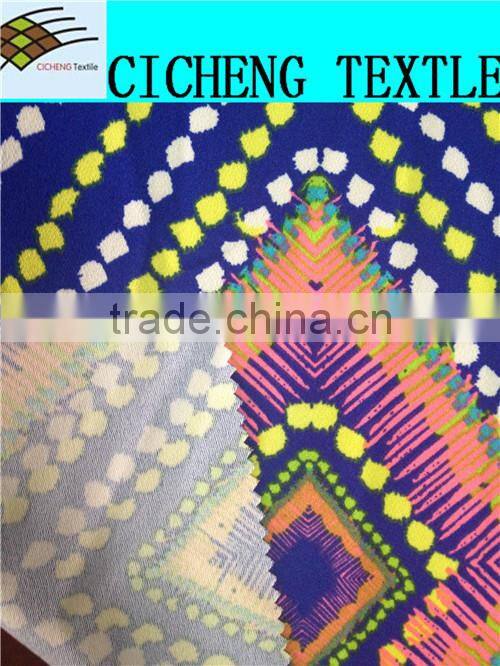 shaoxing cicheng textile Fashion new design pretty single jersey wholesale polyester wool blended fabric