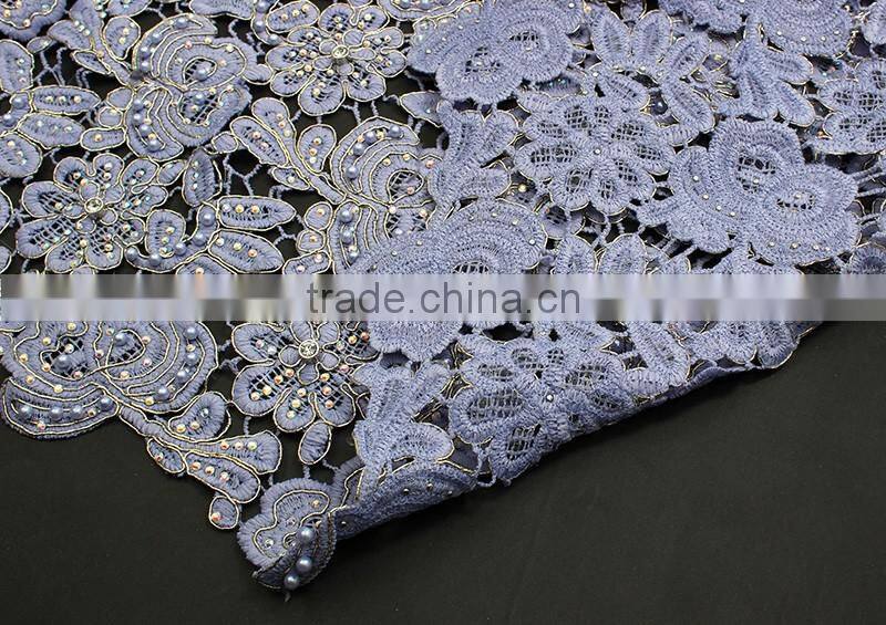 High quality lace fabric mesh embroidery guipure cord lace cupion CP0145 african cord lace for wedding dress