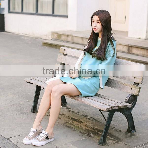 100%cotton fashion custom two-piece suit woman