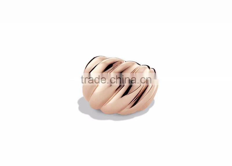 Plain Rose Gold Plated Big Designer Ring