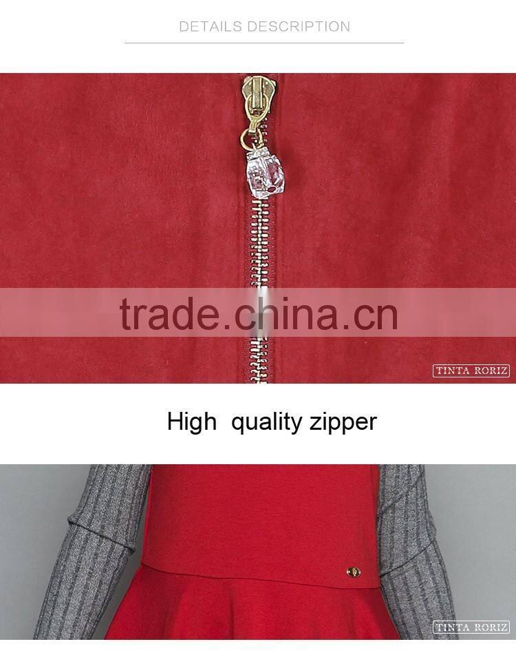 2017 Spring Children's Woven Suspender Dress Fashon Sleeveless Dress Back With Zipper Derigns For Girl