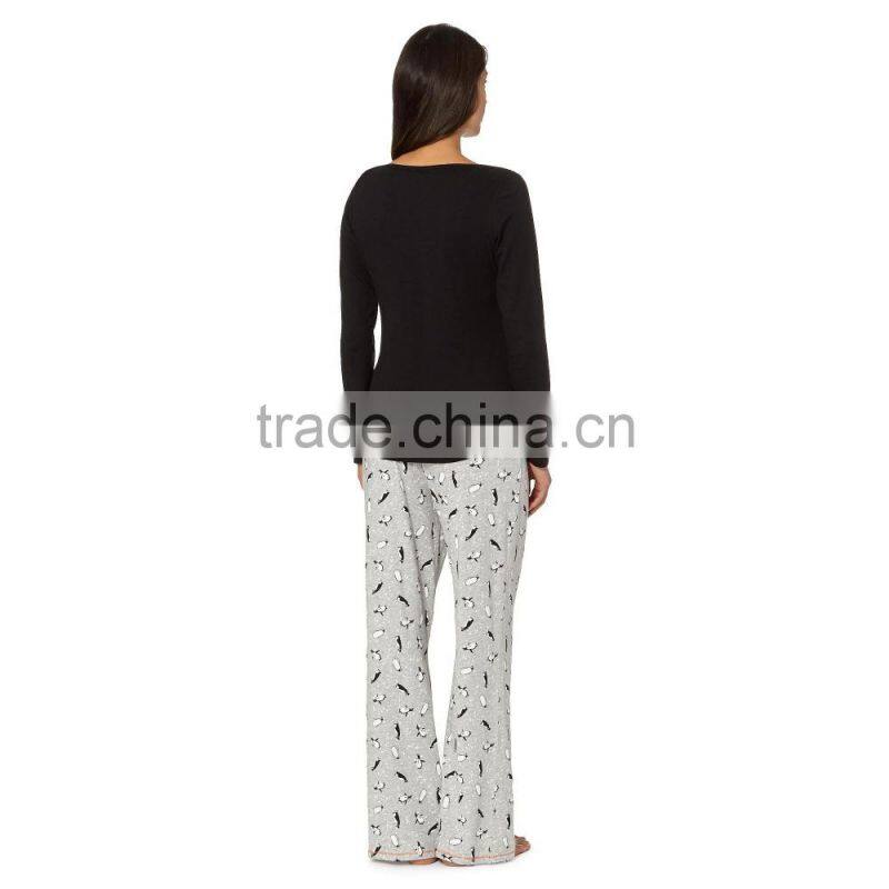Black penguin pyjama set