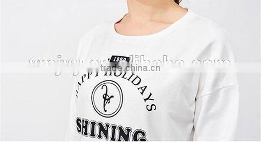 Female chest printed letters with decorative fleece