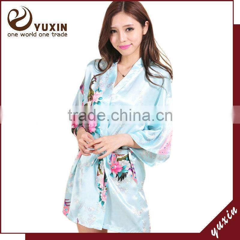 Wholesale in stock multiple colors silk gown SR011