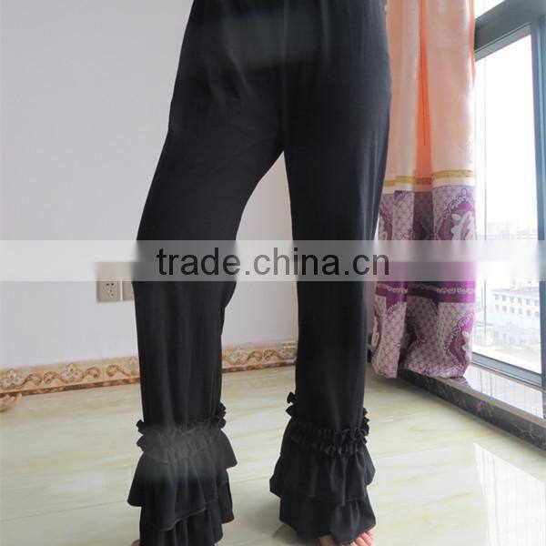 women ruffle pants solid color pants women Yoga pants YW-076