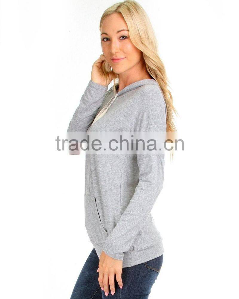 Made in China Ladies Thin/lightweight Drawstring Hoodies