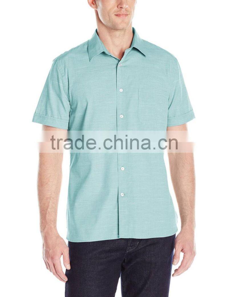Men's Stripe Texture Shirt with Chest Pocket