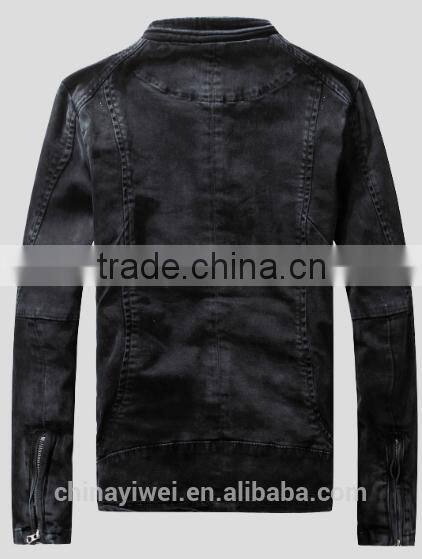 custom black mens denim jacket
